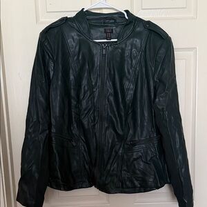 Blank NYC Deep Green Leather Jacket